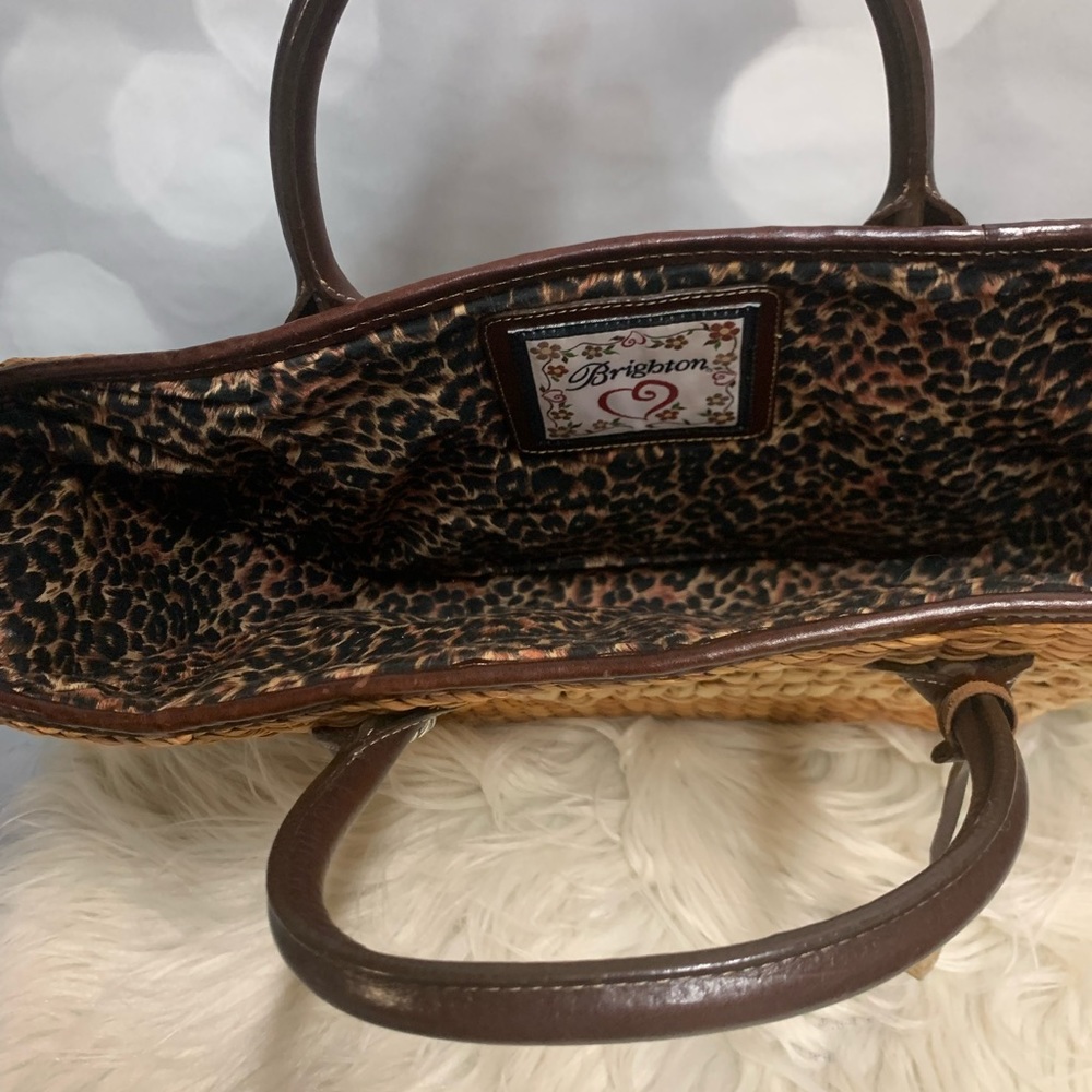 EUC Brighton straw and animal print bag with dust cover - Picture 8 of 13